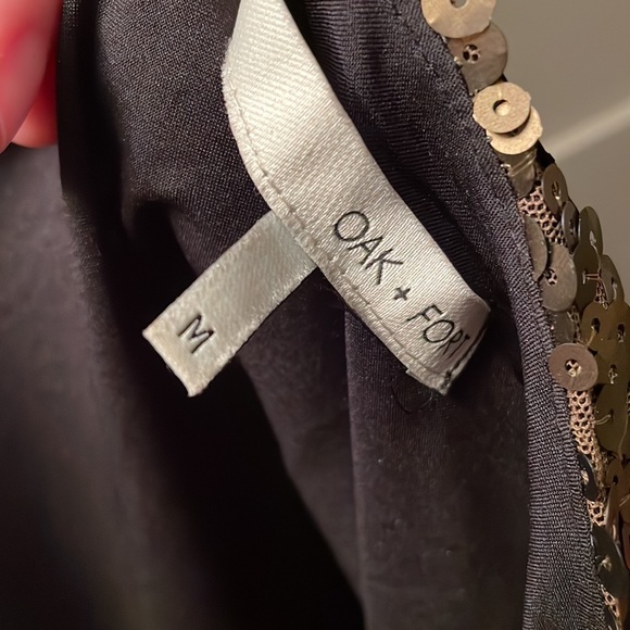 Oak & Fort Gold Sequin Dress Size large EUC - Picture 3 of 6